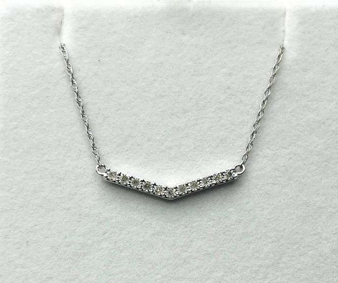 Sterling Silver Natural Diamond (0.10ct) Necklace