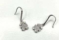 Sterling Silver CZ Girl Figurine Dangling Earring