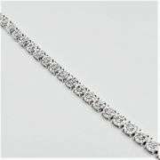 Sterling Silver Natural Diamond (0.10ct) Bracelet