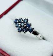 Sterling Silver Natural Blue Sapphire (0.72ct) Ring