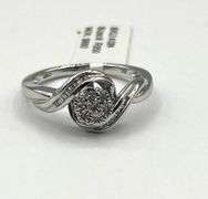 Sterling Silver Natural Diamond (0.11ct) Ring