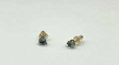 14KT Yellow Gold Natural Blue Topaz Earring