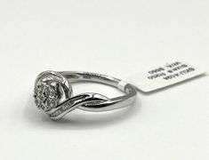 Sterling Silver Natural Diamond (0.11ct) Ring