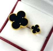 Sterling Silver Natural Malachite (4.50ct) Double Clover Motif Ring
