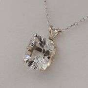 Sterling Silver Natural White Topaz (3.4ct) Pendant with Sterling Silver Chain