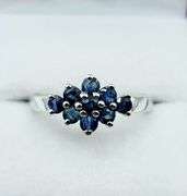 Sterling Silver Natural Blue Sapphire (0.72ct) Ring