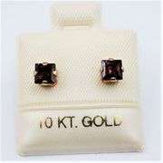 10KT Yellow Gold Natural Garnet Earring