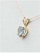 10KT Yellow Gold Natural Aquamarine (0.64ct) Heart Shape Pendant with Gold Plated Sterling Silver Ch