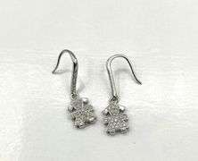 Sterling Silver CZ Girl Figurine Dangling Earring