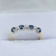 10KT Yellow and White Gold Natural Blue Sapphire (0.40ct) and Diamond (0.03ct) Ring