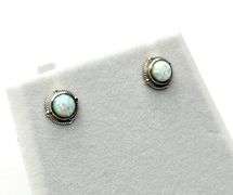 Sterling Silver White Opal (1.62ct) Earrings