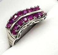 Sterling Silver Natural Rubies (0.65ct) Ring, Size 7