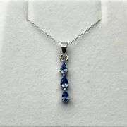 Sterling Silver Natural Tanzanite Pendant with Sterling Silver Chain