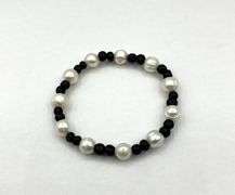 Freshwater Pearl 9-10mm Black Onyx Beads Bracelet