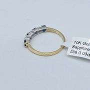 10KT Yellow and White Gold Natural Blue Sapphire (0.40ct) and Diamond (0.03ct) Ring