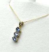 Gold Plated Sterling Silver Natural Tanzanite (0.75ct) and CZ (0.10ct) Pendant with Gold Plated Ster