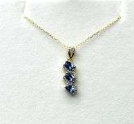 Gold Plated Sterling Silver Natural Tanzanite (0.75ct) and CZ (0.10ct) Pendant with Gold Plated Ster