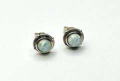 Sterling Silver White Opal (1.62ct) Earrings