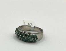 Sterling Silver Natural Emerald (1ct) Ring