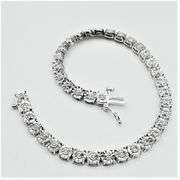 Sterling Silver Natural Diamond (0.10ct) Bracelet