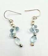 Sterling Silver Natural Aquamarine (3.36ct) Drop Style Earrings