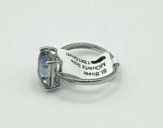 Sterling Silver Natural Mystic Quartz (5ct) with CZ (0.06ct) Ring