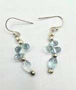 Sterling Silver Natural Aquamarine (3.36ct) Drop Style Earrings