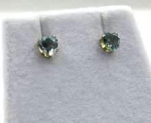 14KT Yellow Gold Natural Blue Topaz Earring