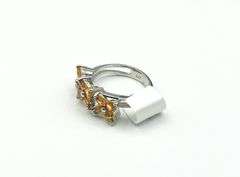 Sterling Silver Natural Orange Sapphire (1.68ct) Ring