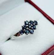 Sterling Silver Natural Blue Sapphire (0.72ct) Ring