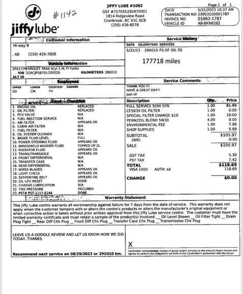 2013 Chevy Trax 1.4 Turbo FLEET SUV_ CRANBROOK