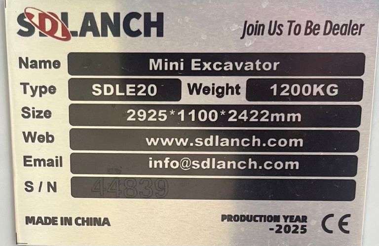 UNUSED 2025 SDLE20 Yanmar Diesel 1.2 Ton Excavator Swing Boom _Cooler_ Hydraulic Thumb_ Pilot Contro