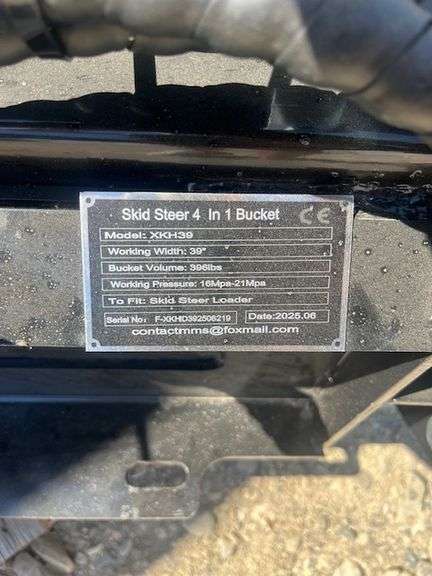 2025 GIYI XKH39F 39 Inch Hydraulic 4 In1 Bucket - Mini Skid Steer Attachment (Unused)