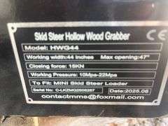 GIYI HWG44C 44 Inch2025 Hydraulic Hollow Wood Grapple Mini Skid Steer Attachment (Unused)