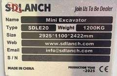 UNUSED 2025 SDLE20 Yanmar Diesel 1.2 Ton Excavator Swing Boom _Cooler_ Hydraulic Thumb_ Pilot Contro