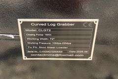 2025 GIYI CLG72C 72 Inch Hydraulic Curved Grapple- Skid Steer Attachment (Unused)