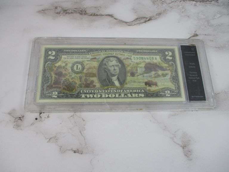 Collectible $2 Bill in Plastic Case