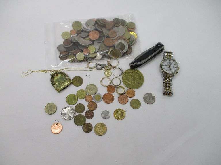 Assorted Costume Jewelry + Coins and More