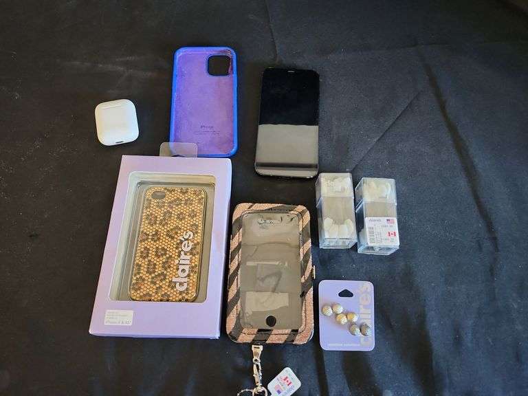 1 (Qty) iPhone (Back Damaged) With Cellphone Accessories , Apple Ear Buds ,  Earrings And Cosmetic S