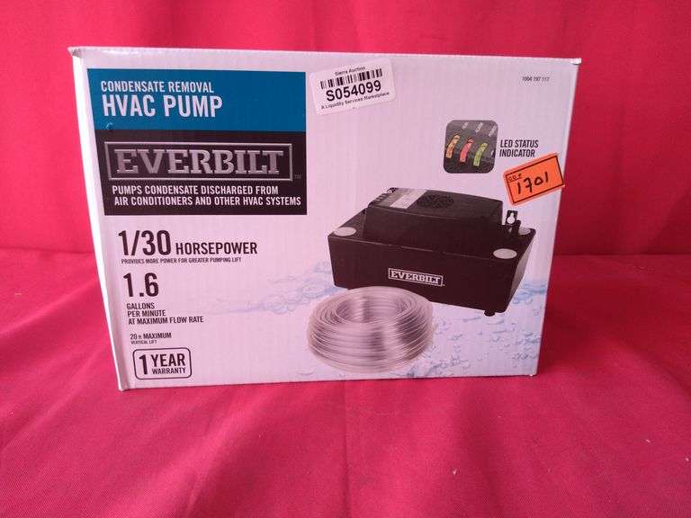 Everbilt Condensate Removal HVAC Pump Sierra Auction Management Inc