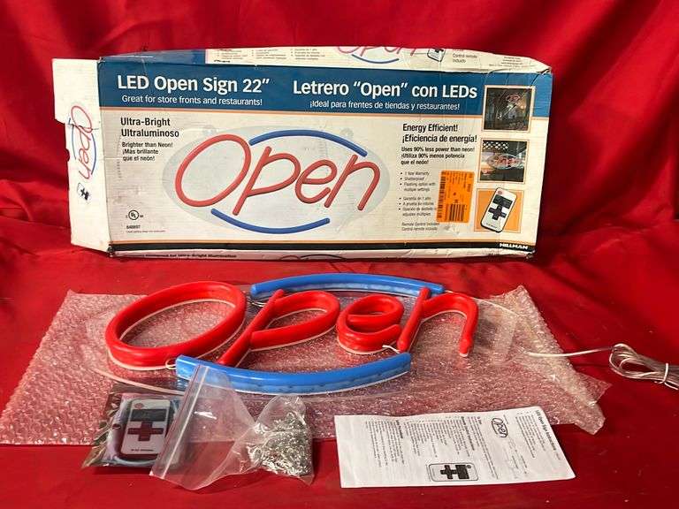 HILLMAN 22in. Compact LED Open Sign - Sierra Auction Management Inc