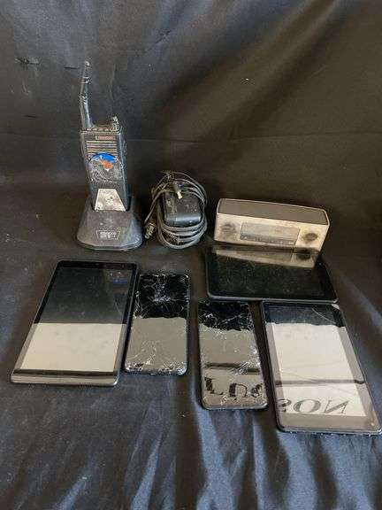 (1 Qty) Kenwood Radio (1 Qty) Soundlink Mini Speaker (3 Qty) Assorted Tablets (2 Qty) Cellphones