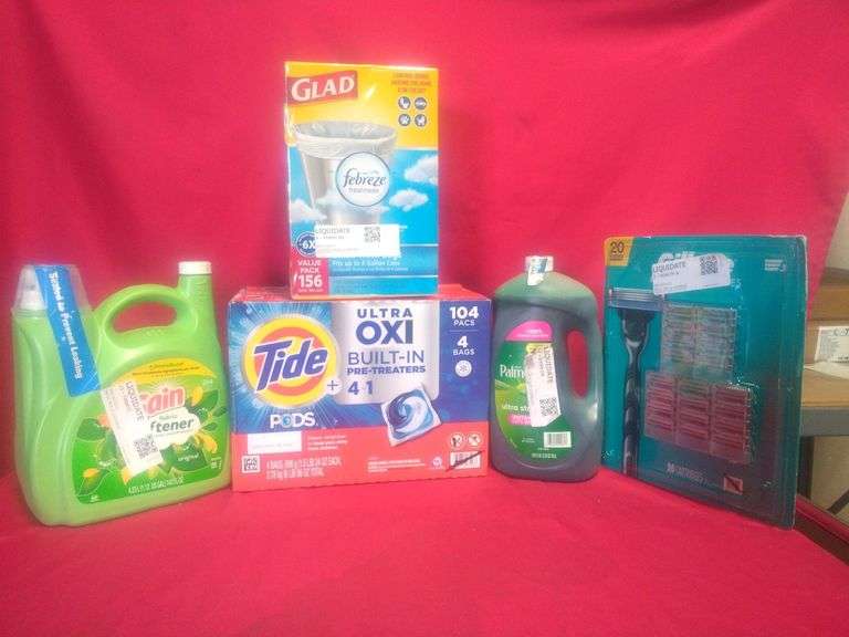 Detergent Razor Assorted House Cleaning Dish Liquid, Detergent, Razor And Trash Bags ...