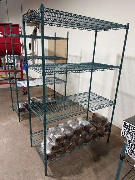 4-Tier Metal Metro Style Tack With Contents Bags Of Product 48”x24”x75”