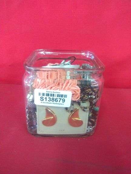 Jar With Costume Jewelry