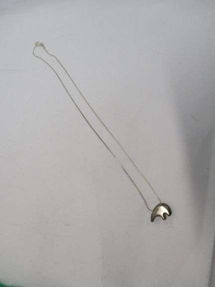 Native American Sterling Bear Pendant on 20" Sterling Chain