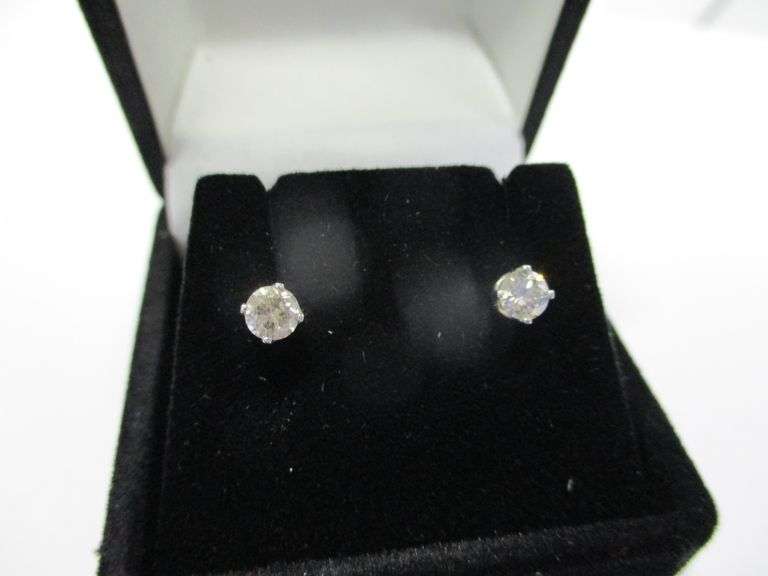 14K WG Diamond Stud Earrings .40ctw Natural Diamonds