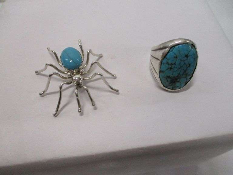 (2pc) Sterling Silver & Turquoise Pieces