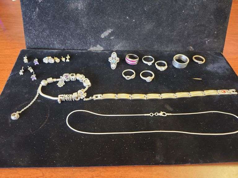 1 (Qty) Bag Of Assorted Costume Jewelry,  Some Stamped 925