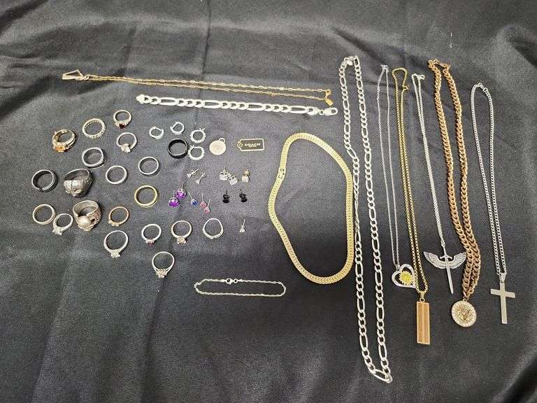 1 (Qty) Bag Of Assorted Costume Jewelry And 925 Stamped Jewelry